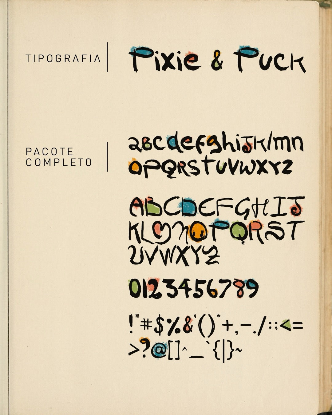 Fonte Pixie & Puck - Manuscrita por Pamela Colman Smith