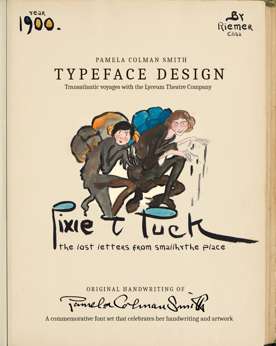 Fonte Pixie & Puck - Manuscrita por Pamela Colman Smith